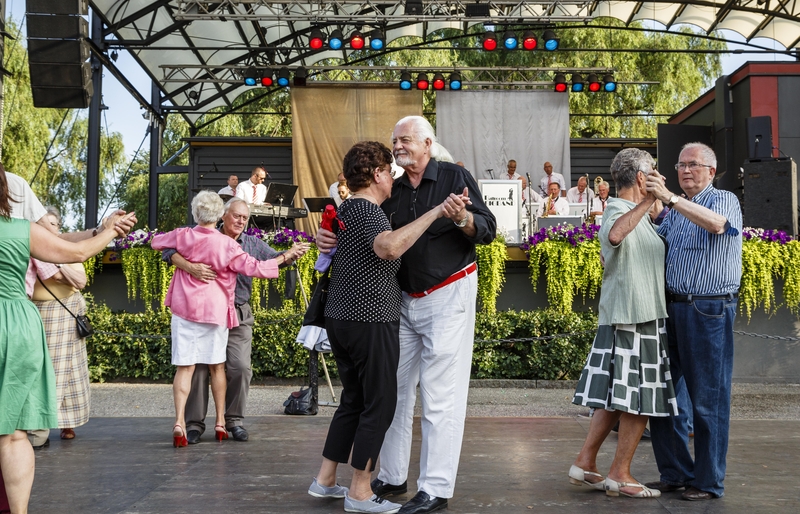 Elderly people dancing