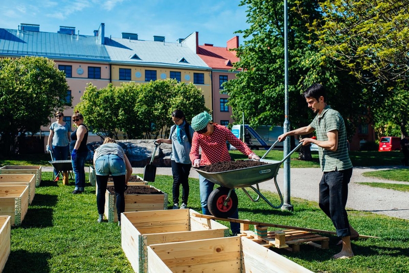 City garden in Helsinki