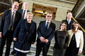 Norges klimaminister Ola Elvestuen (bak fra venstre), Danmarks eneri-, forsynings- og klimaminister Lars Christian Lilleholt, Norges statsminister Erna Solberg, Finlands statsminister Juha Sipilä, Islands statsminister Katrin Jakobsdottir, Sveriges minister for internasjonalt utviklingssamarbeid og klima og visestatsminister Isabella Lövin og Islands minister for miljø og naturressurser Guðmundur Ingi Guðbrandsson samlet på klimatoppmøte i Helsinki. 